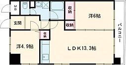 インタービレッジ高砂 2LDKの間取図画像