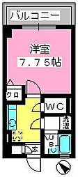 コスモコート 1Kの間取図画像