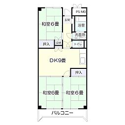 サンシティ・アベ 3DKの間取図画像
