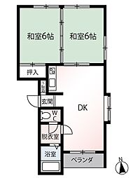 ハイム陽光 2DKの間取図画像