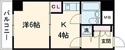 アルファはりまやばし 1DKの間取図画像