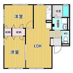 オリビエ 2LDKの間取図画像