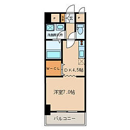 サンルーヴル 1DKの間取図画像