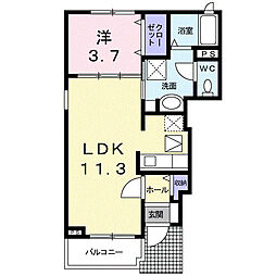 ウェルホワイト 1LDKの間取図画像