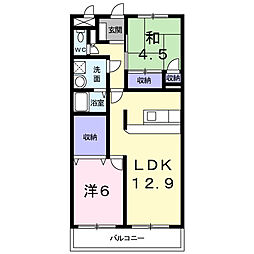 湘南第二ホーワマンション 2LDKの間取図画像