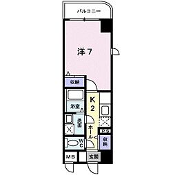 サイレントヒル高野台 1Kの間取図画像