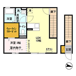 ロベール新和 1LDKの間取図画像