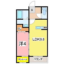 lepus 1LDKの間取図画像