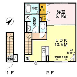 ガーデン小柳 1LDKの間取図画像