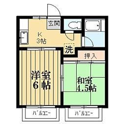 プチメゾンA 2Kの間取図画像