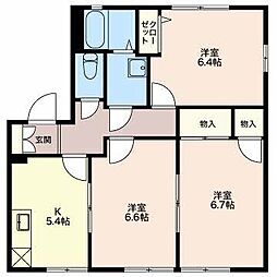 タウンズ碧D 3Kの間取図画像