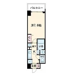 Alivisドーム前 1Kの間取図画像