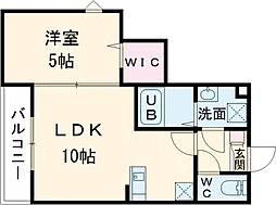 ジーメゾン拝島 1LDKの間取図画像