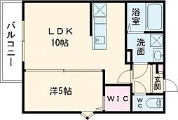ジーメゾン拝島 1LDKの間取図画像