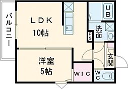 ジーメゾン拝島 1LDKの間取図画像