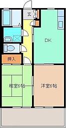 ドミールあざみE 2DKの間取図画像