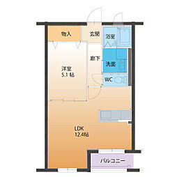 ハートフルタウン参番館 1LDKの間取図画像