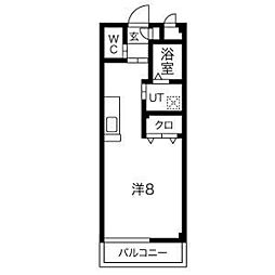 シャルマン ワンルームの間取図画像