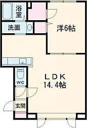 レジェンドハウスR.I.N 1LDKの間取図画像