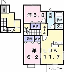コータ・コートA 2LDKの間取図画像