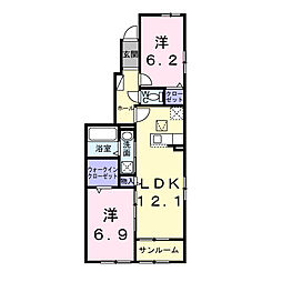 リテラ・テラス 2LDKの間取図画像