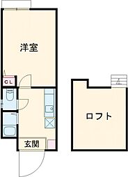 ステーションハイツ 1Kの間取図画像