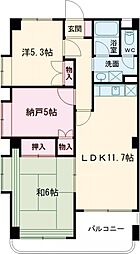 ハイツかすみ野2 3LDKの間取図画像