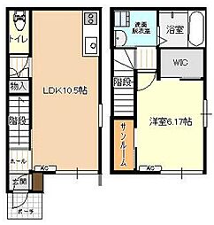 ビオラ泉町B棟 1LDKの間取図画像