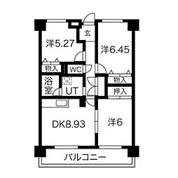 メゾンド鏡島 3LDKの間取図画像