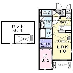 コリーヌアンジュ 1LDKの間取図画像