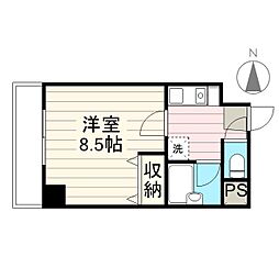 リエス原ノ町 1Kの間取図画像