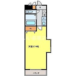 プラチナコート58 ワンルームの間取図画像