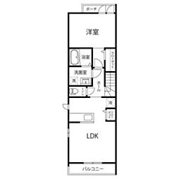 リバーサイド大今里 1LDKの間取図画像