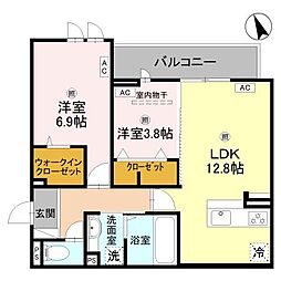 Bord du Lac Soeri ボーデュラックソエリ 2LDKの間取図画像