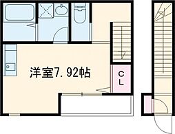 神戸市垂水区福田2丁目アパート ワンルームの間取図画像