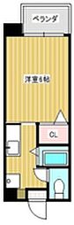 BI-JOU 1Kの間取図画像