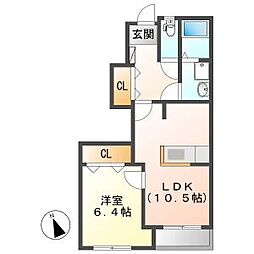 アメジストM&S 1LDKの間取図画像