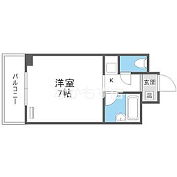 リープハーベン北花田 ワンルームの間取図画像