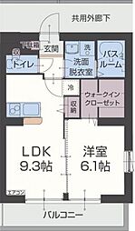リベルテ堺屋 1LDKの間取図画像