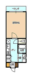 プロムナードIV 1Kの間取図画像