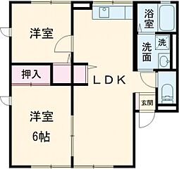 森ハイム 2LDKの間取図画像