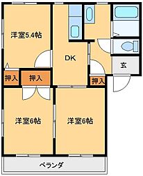 グランヴェルジュA 3DKの間取図画像