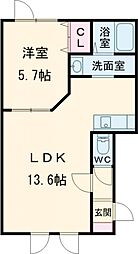 NORTH COURTII 1LDKの間取図画像