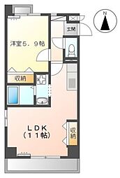 第3さくらマンション中央 1LDKの間取図画像