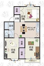 メゾンM&A西新町 3LDKの間取図画像
