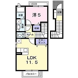 キュート・レジデンスA 1LDKの間取図画像