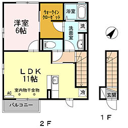 レ・セーナパレスB 1LDKの間取図画像