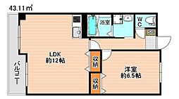 ジャミロ小倉 1LDKの間取図画像