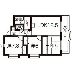 ライプン 3LDKの間取図画像