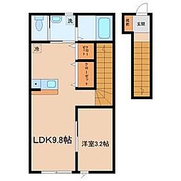 青空とそよ風のメゾン 1LDKの間取図画像